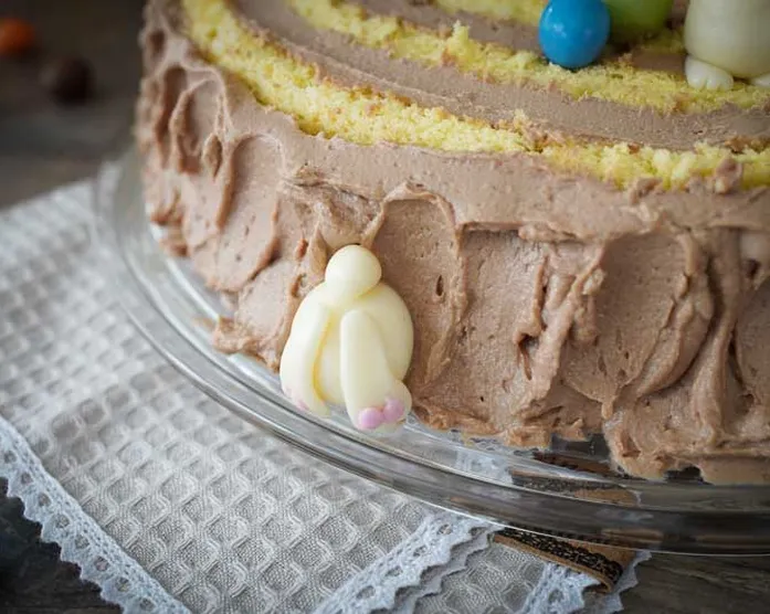 Baumstamm Ostertorte mit Nougatcreme / Wickeltorte