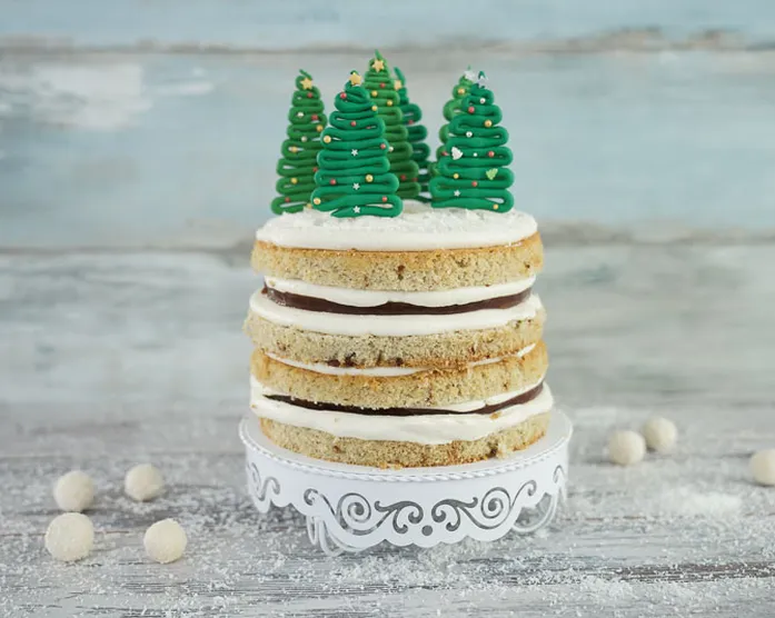 Weihnachtstorte Naked Cake / Christmas Cake / Weihnachtsklassiker mit Tannenbäumen
