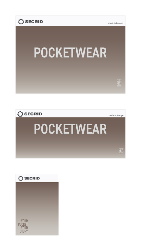 POS-VISUAL SET - Oblong 3 or Podium - Pocketwear WARM GREY