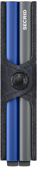 Side view image of twinwallet-optical-titanium-blue wallet