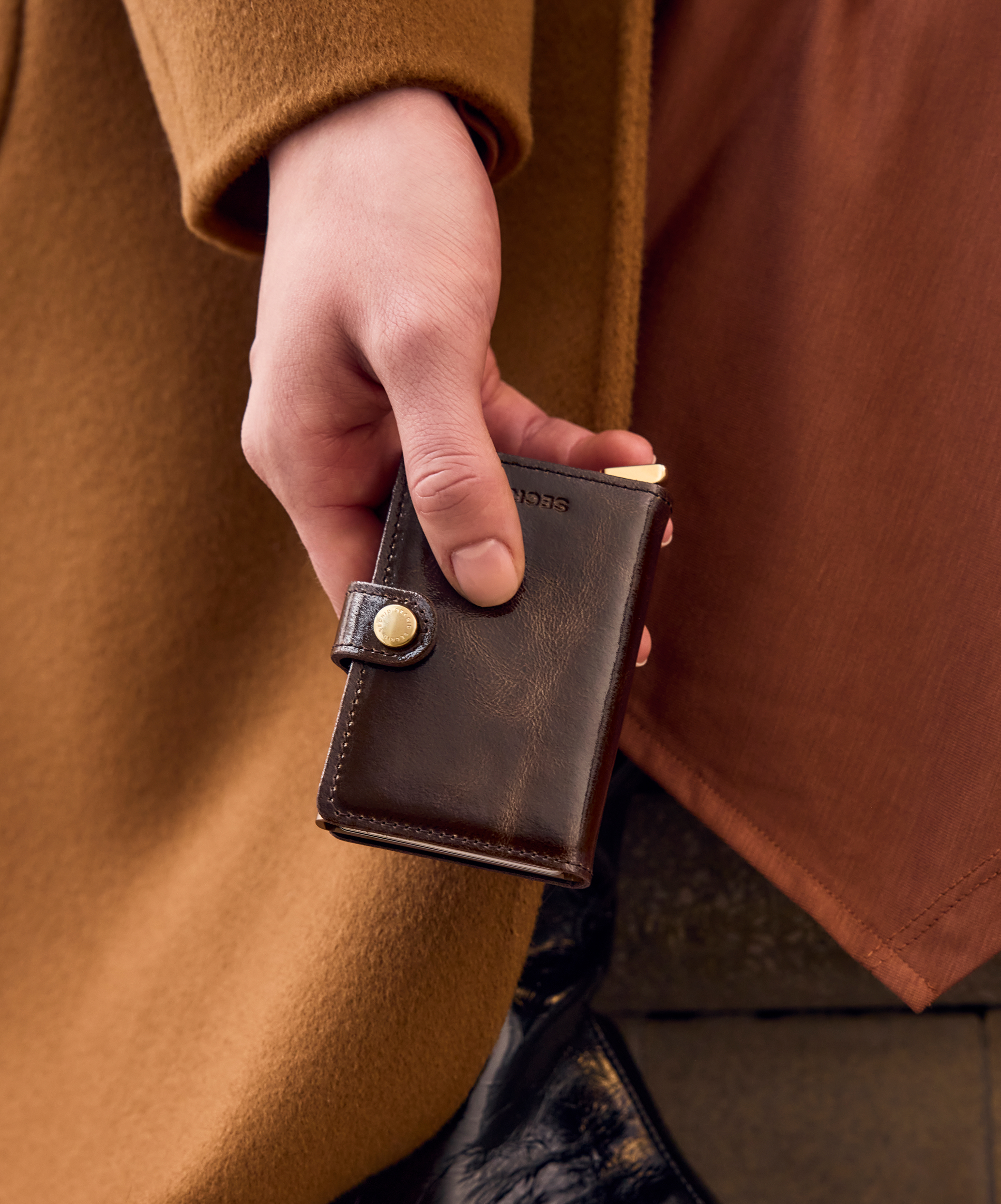 Premium Miniwallet Naplak Mahogany + - US