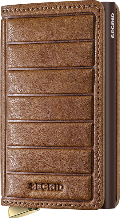 Premium Slimwallet Emboss Lines Cognac + - US