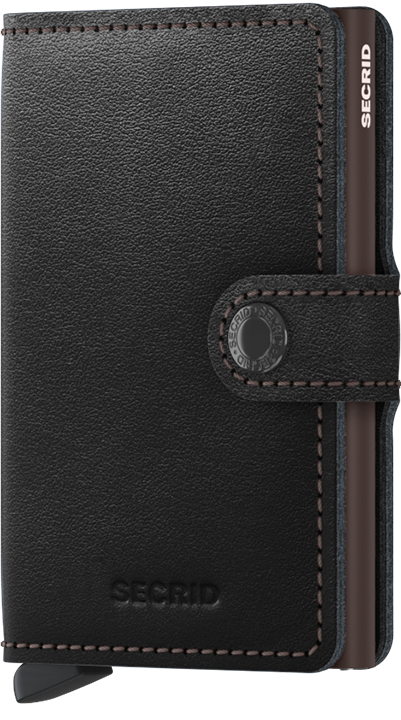 Front view image of miniwallet-original-black-brown wallet