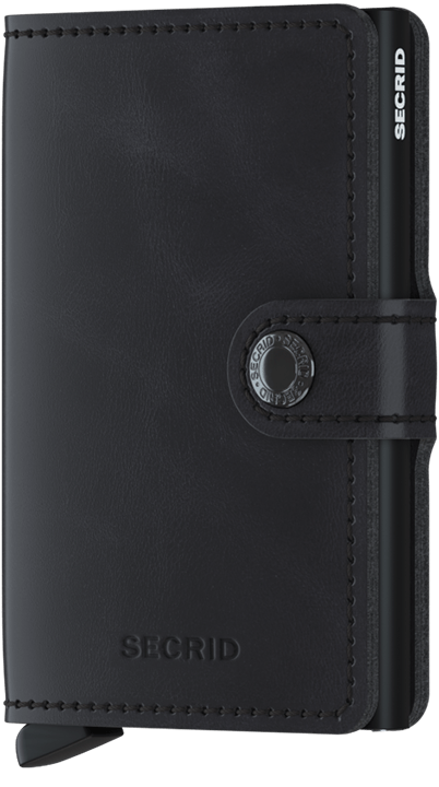 Front view image of miniwallet-vintage-black wallet