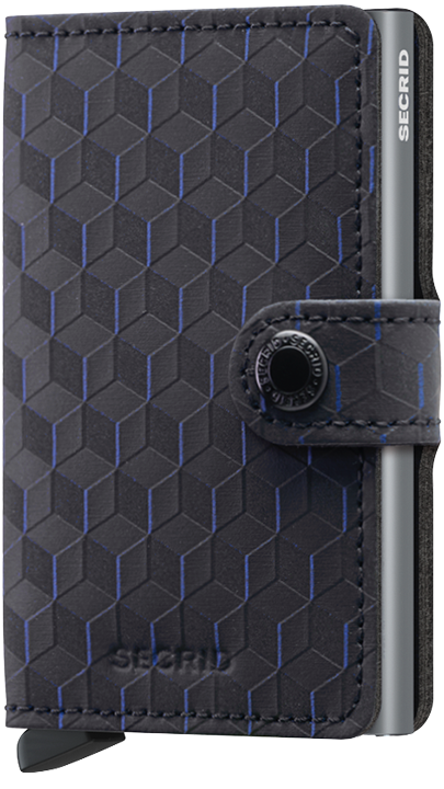 Front view image of miniwallet-optical-black-titanium wallet