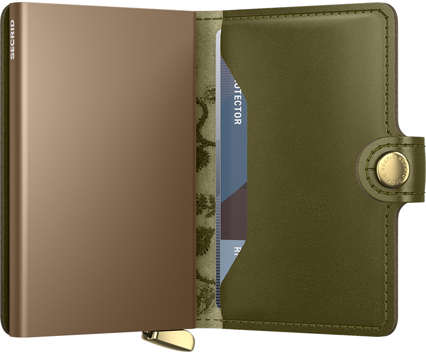 Premium Miniwallet Stitch Floral Olive + - US
