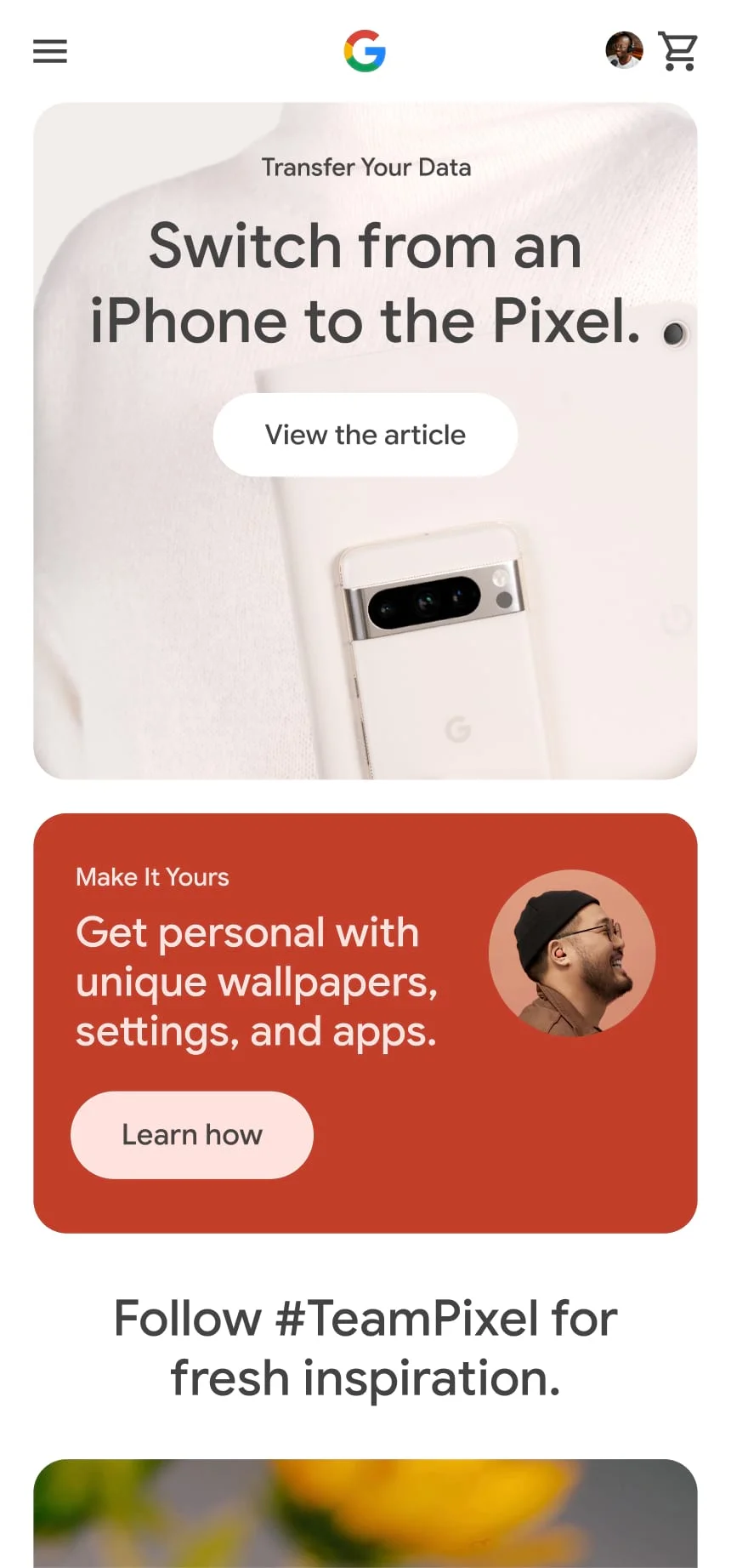 Google Store case study screen