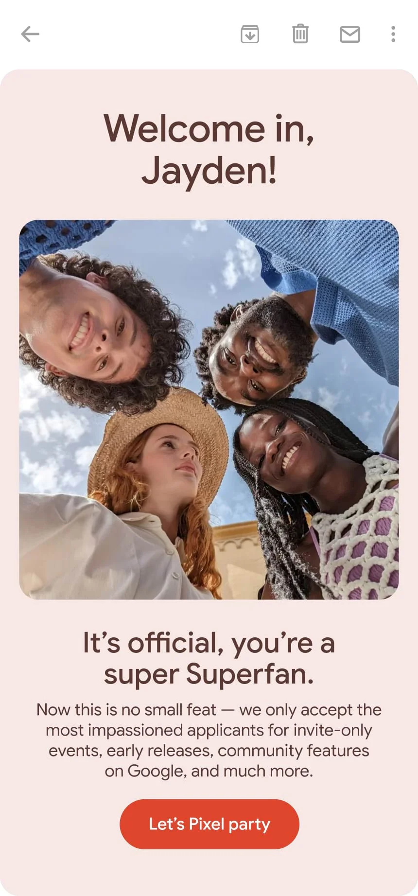 Google Store color system screen
