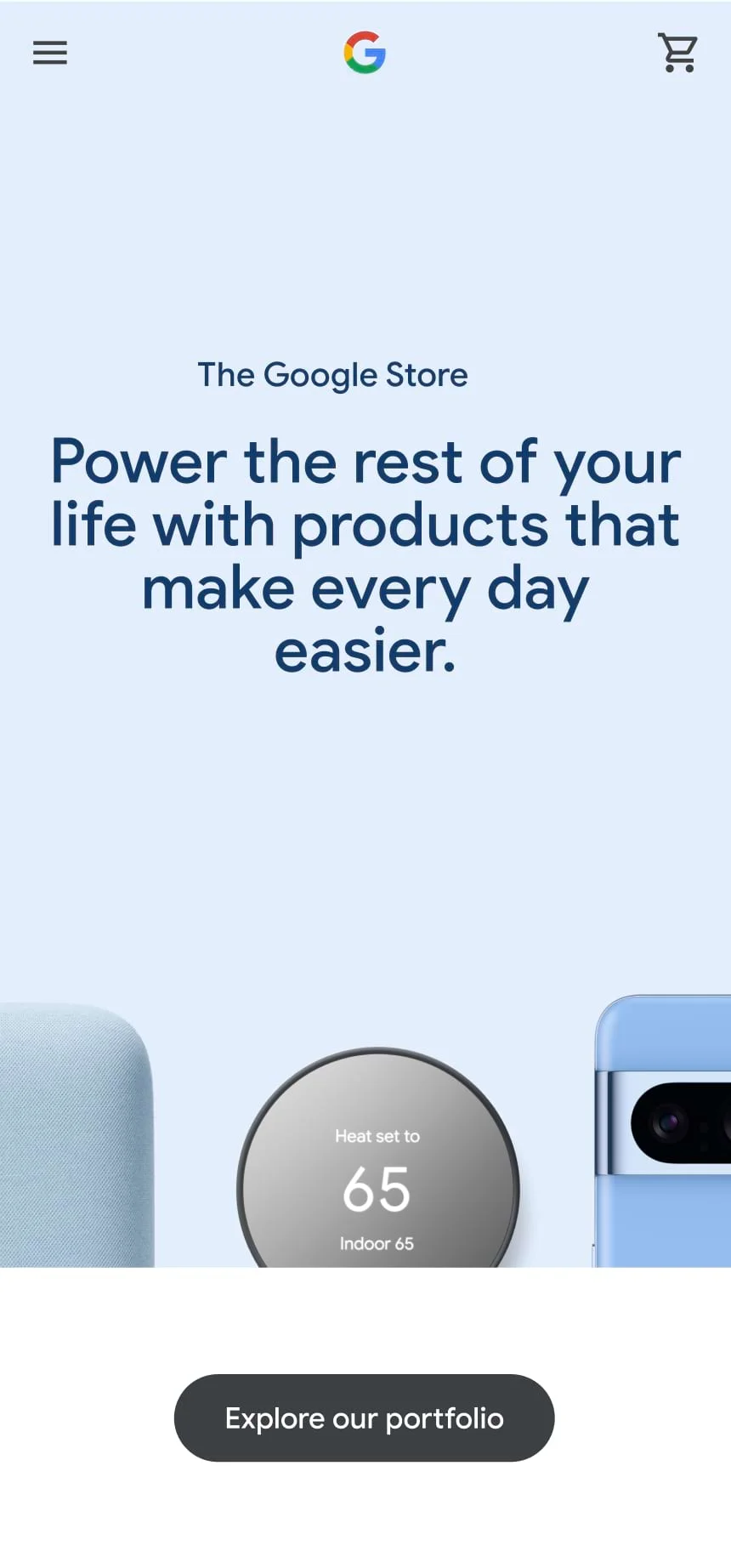 Google Store case study screen