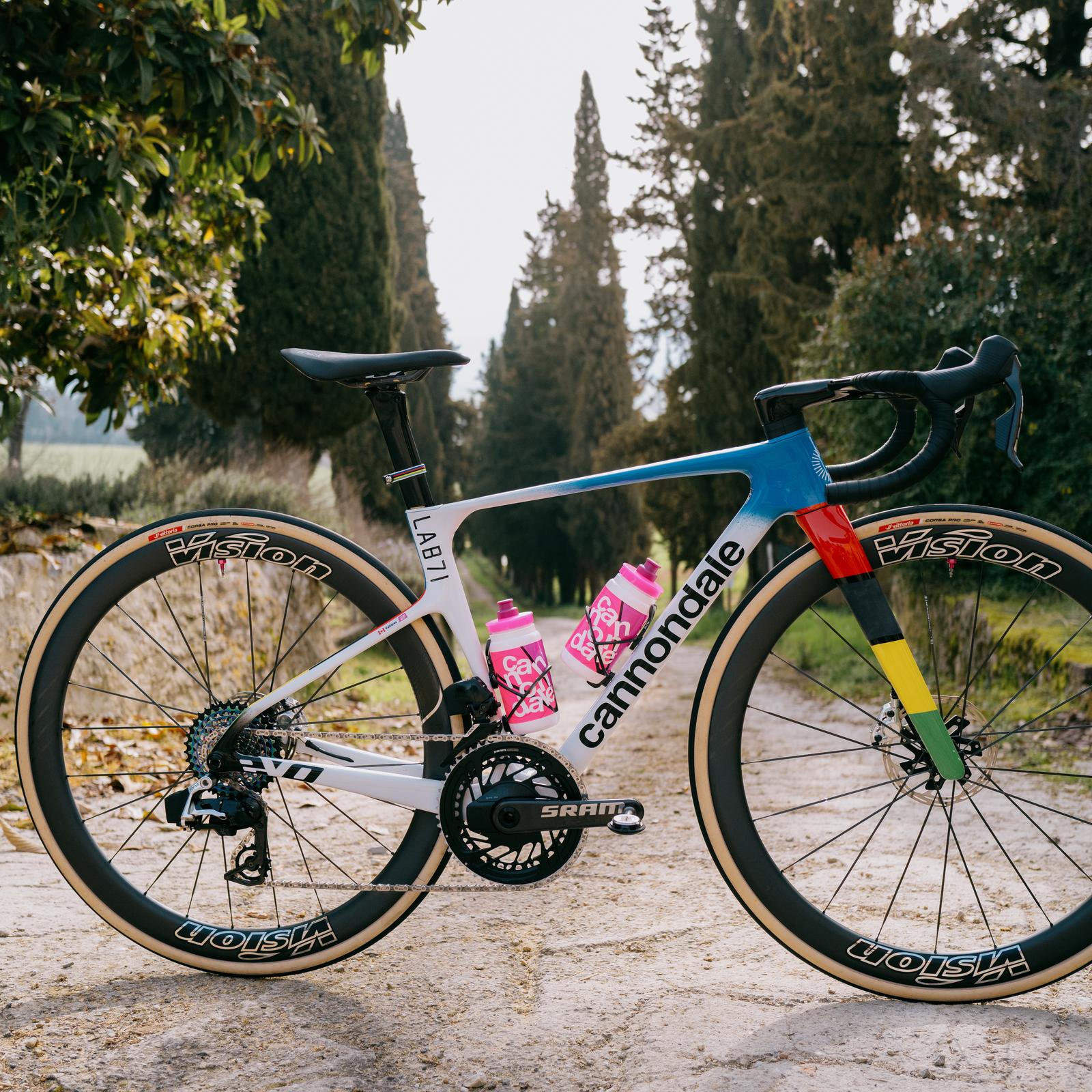 Bike check: Magdeleine Vallieres' new rainbow-striped Cannondale