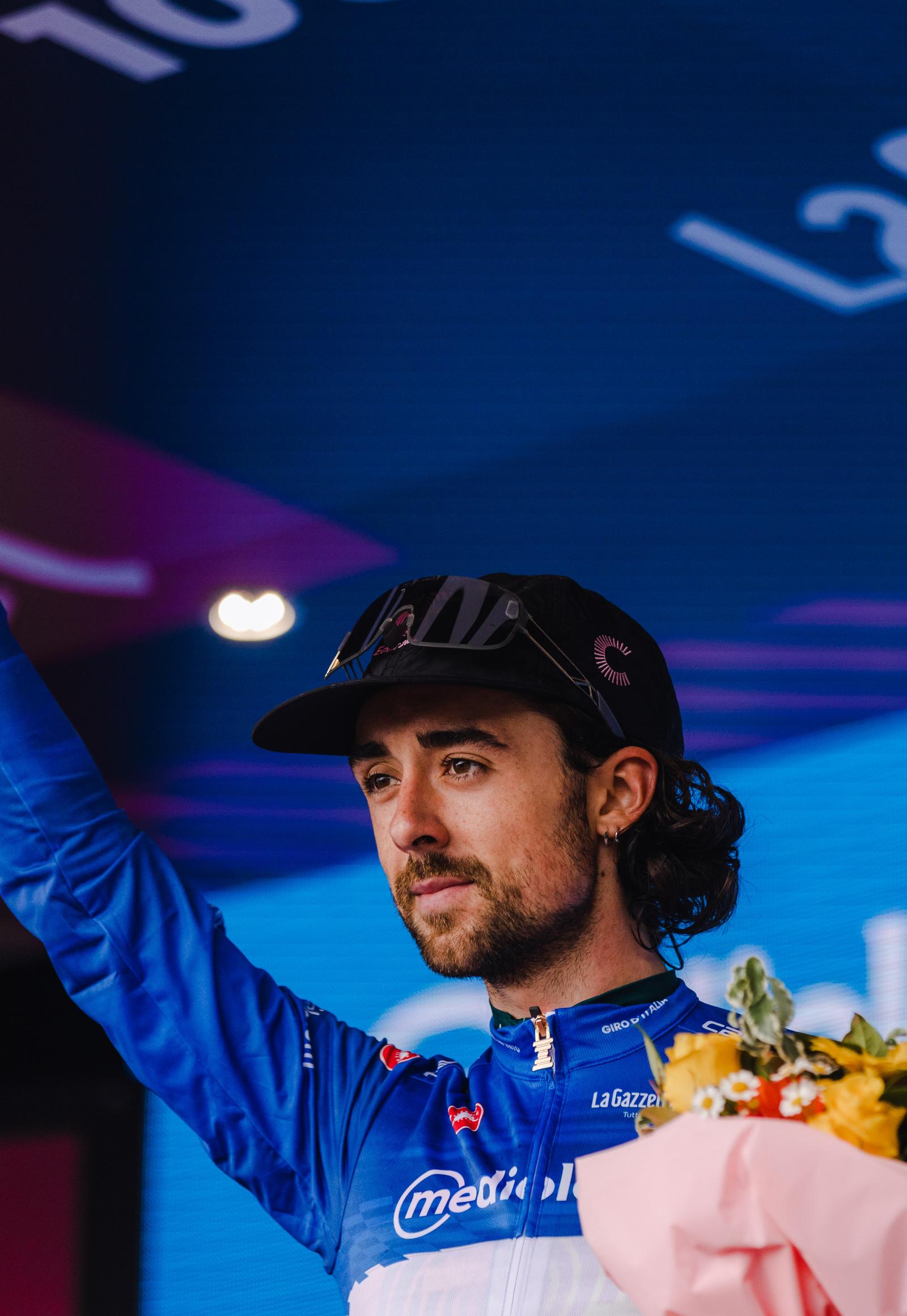 Ben Healy races into the climber's jersey at the Giro d'Italia