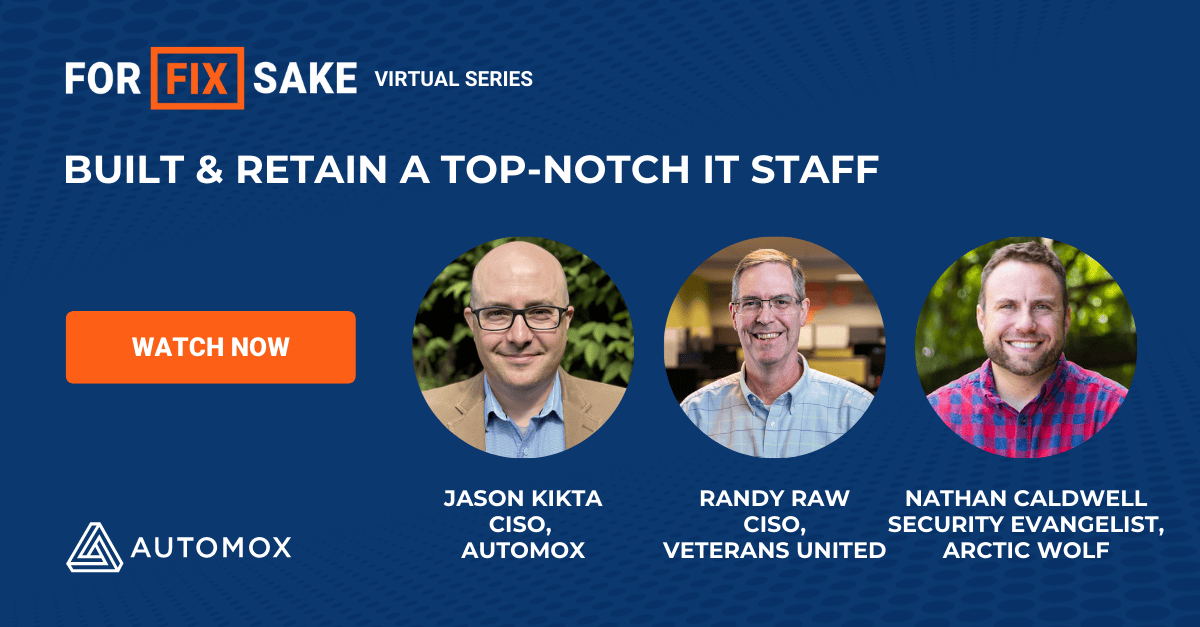 For [ FIX ] Sake Virtual Series Build & Retain a TopNotch IT Staff OnDemand