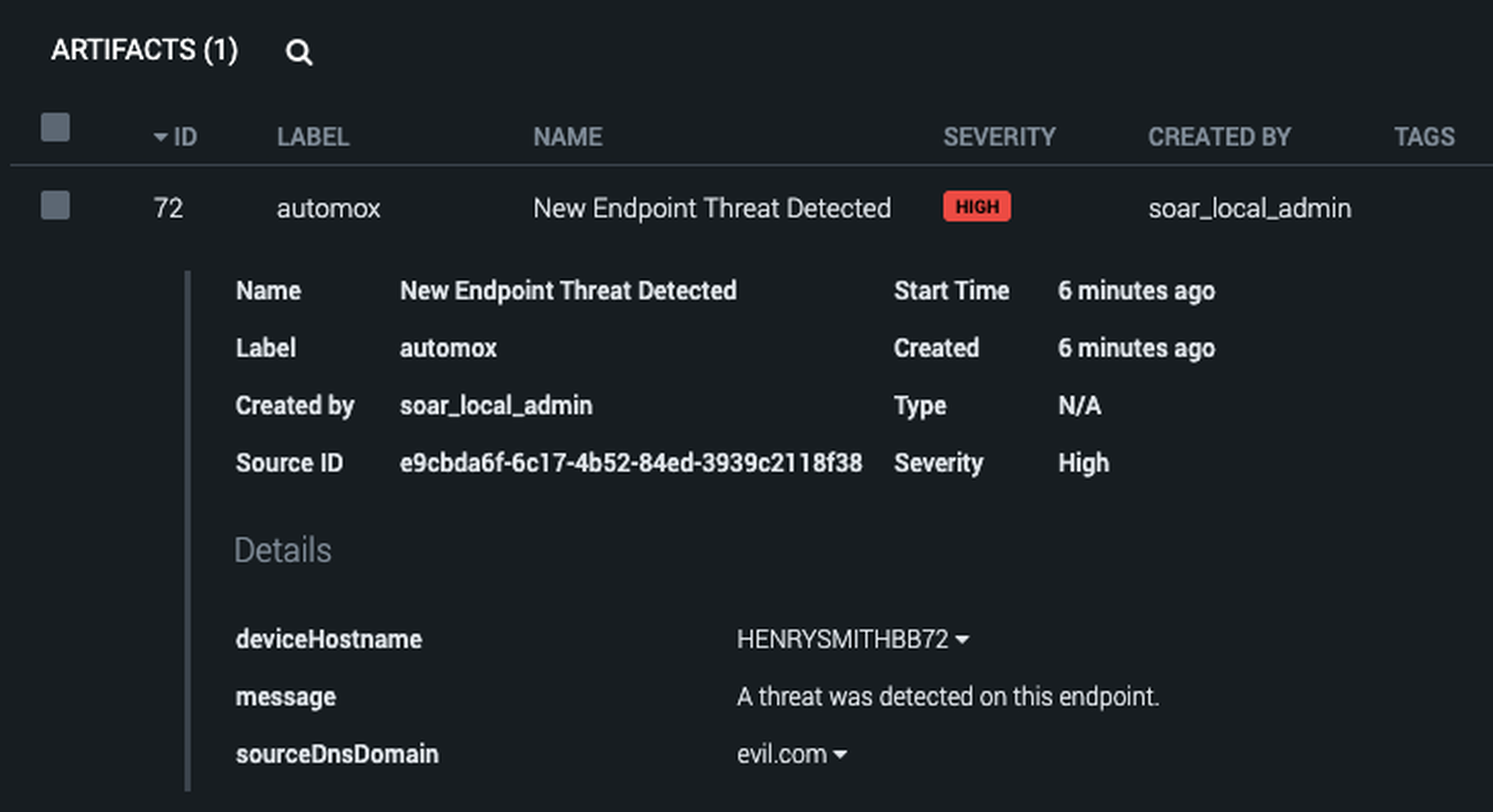 Message report from Splunk console