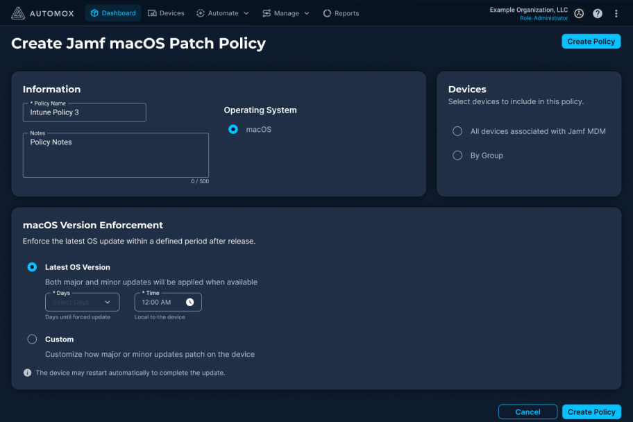 Control policy automation with your MDM