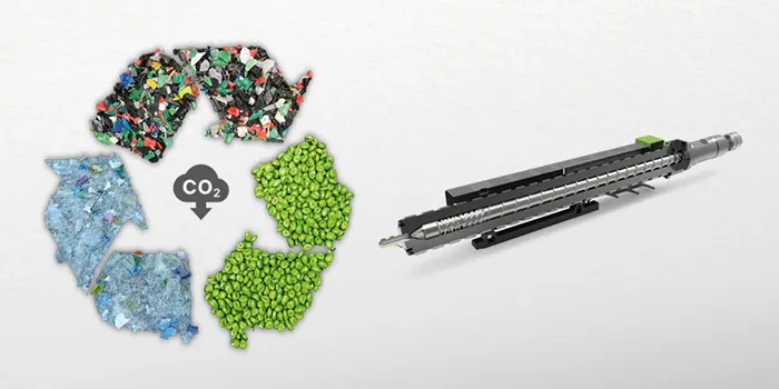 La photo montre une unité de plastification résistante à l'usure de ENGEL