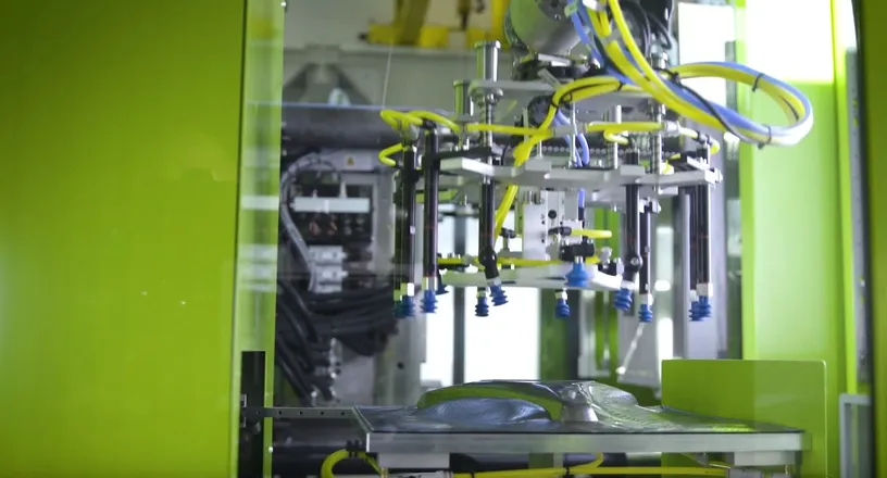 Video shows demo part for film insert molding