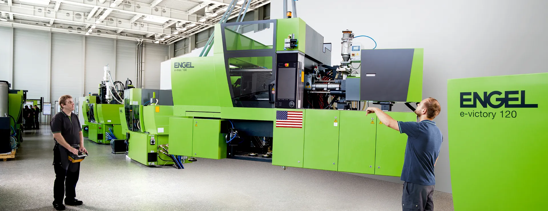 Picture shows US stock machines and robots