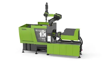 Picture shows all-electric e-mac injection molding machine by ENGEL