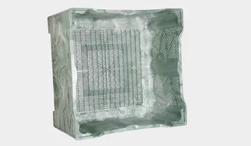 Picture shows fruit crate produced with physical foaming
