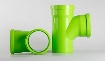 Picture shows green plastic fittings from ENGEL