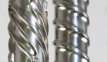 Picture shows plasticising screw from ENGEL
