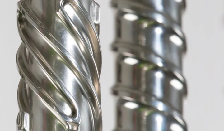 Picture shows plasticizing screw by ENGEL