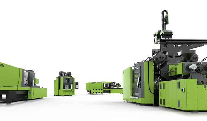 Image shows injection molding machines by ENGEL