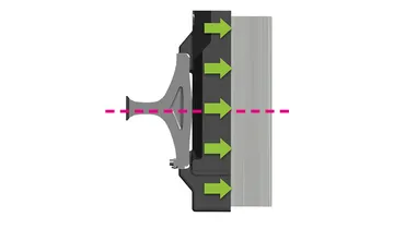 Picture shows graphic of even clamping force distribution