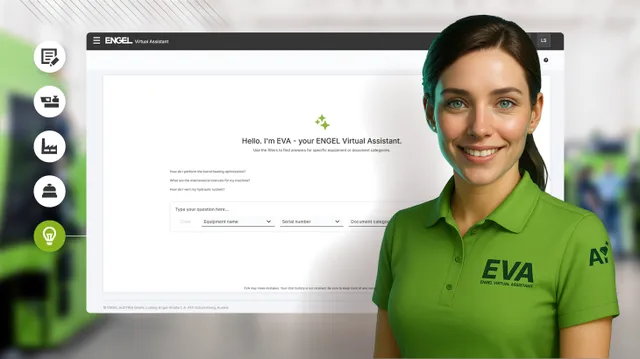 Figure displays the ENGEL Virtual Assistant AI tool for answering questions around the clock