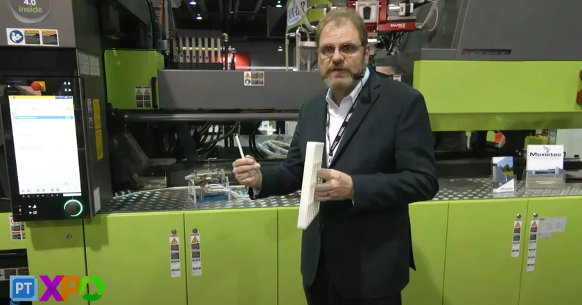 Video shows advanced foaming on fully electric ENGEL e-mac slim edition