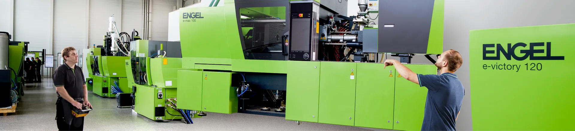 Image shows key visual of the stock machine programme at ENGEL