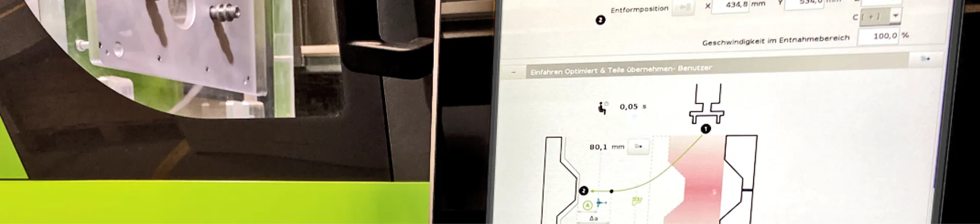 Bild zeigt digitale Lösung und Software iQ motion control von ENGEL