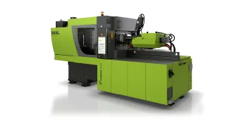 Picture shows flexseal injection moulding machine from ENGEL