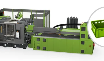 Picture shows high-performance large-scale machine in combination with innovative mould technology