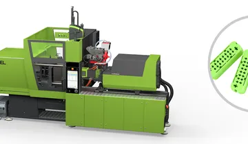 Picture shows all-electric injection moulding machine with digital assistance systems