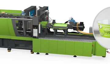 Picture shows injection moulding machine with newly developed injection unit