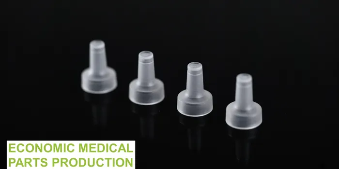 Picture shows fully automatically produced needle protection caps from ENGEL