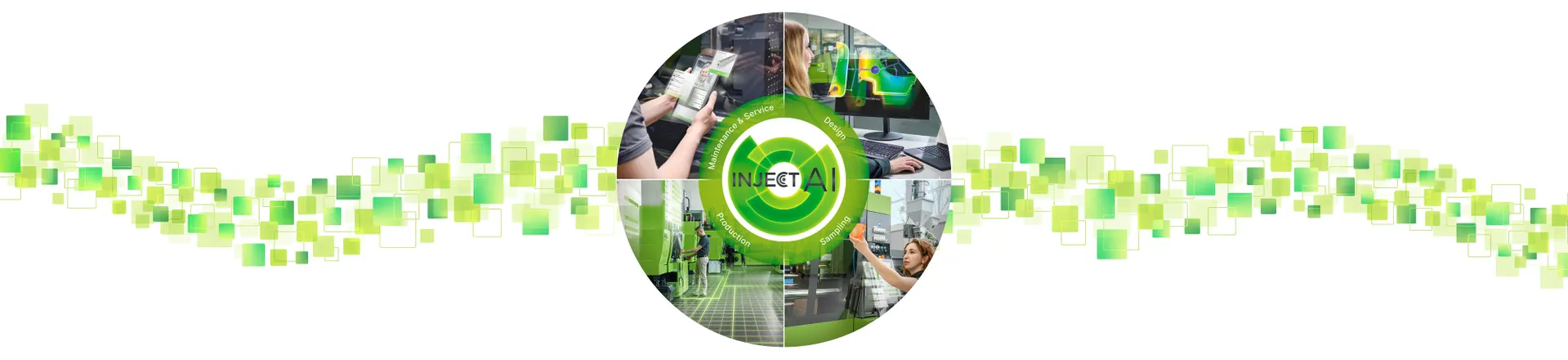 Image shows digital solutions from ENGEL across the product life cycle