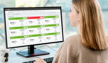 Picture shows production monitoring via e-connect portal from ENGEL 