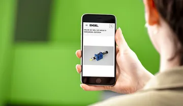 Bild zeigt Smartphone mit Anwendung der optischen Ersatzteilidentifikation part finder von ENGEL