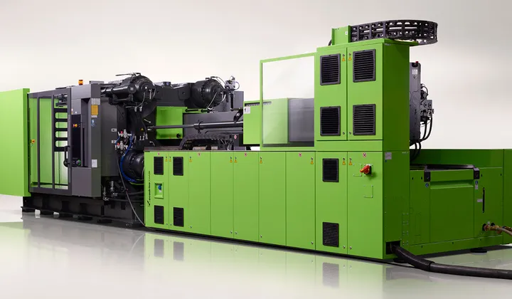 Bild zeigt Vorderseite der Spritzgießmaschine duo tech von ENGEL