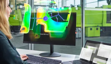 Image shows digital solutions from ENGEL for the design of injection-moulded components