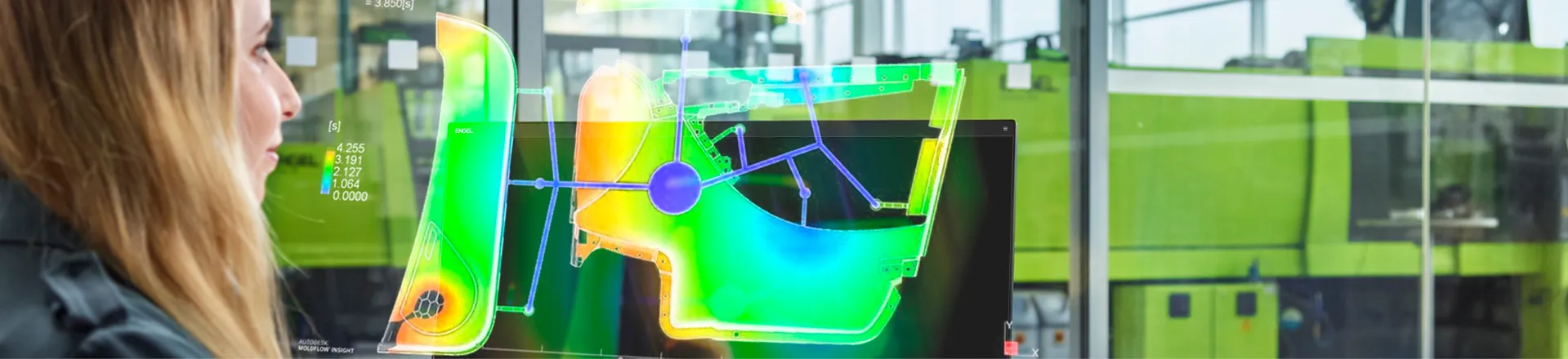 Picture shows construction of a door module made of plastic