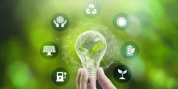 Picture shows light bulb as a symbol of climate protection and energy efficiency