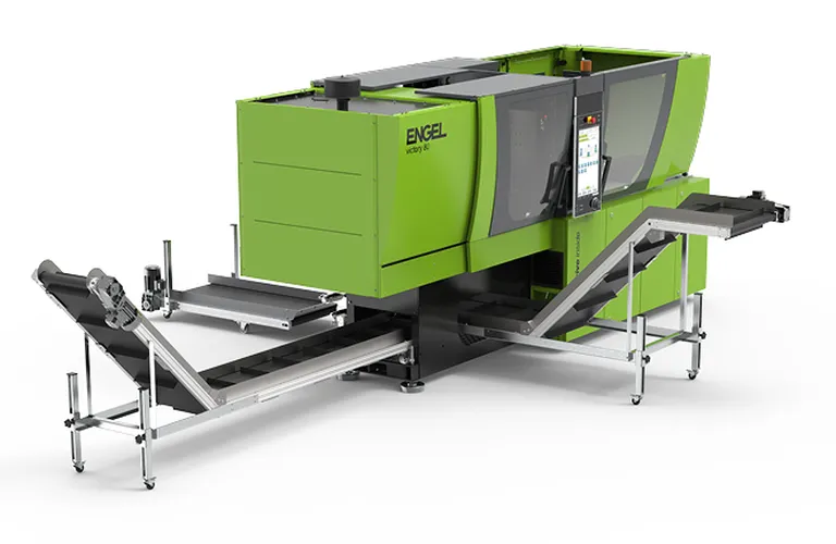 Image shows machine conveyor belt from ENGEL