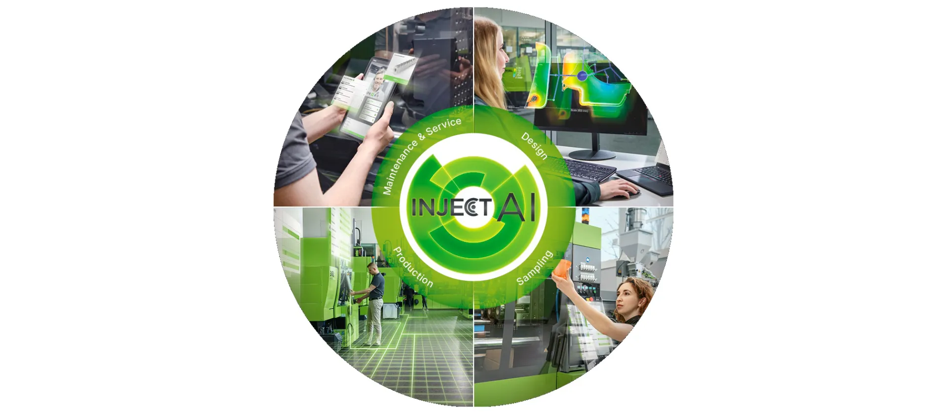 Image shows digital solutions by ENGEL across the product life cycle
