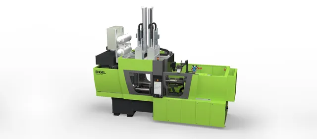 Picture shows injection moulding machine for rubber injection moulding