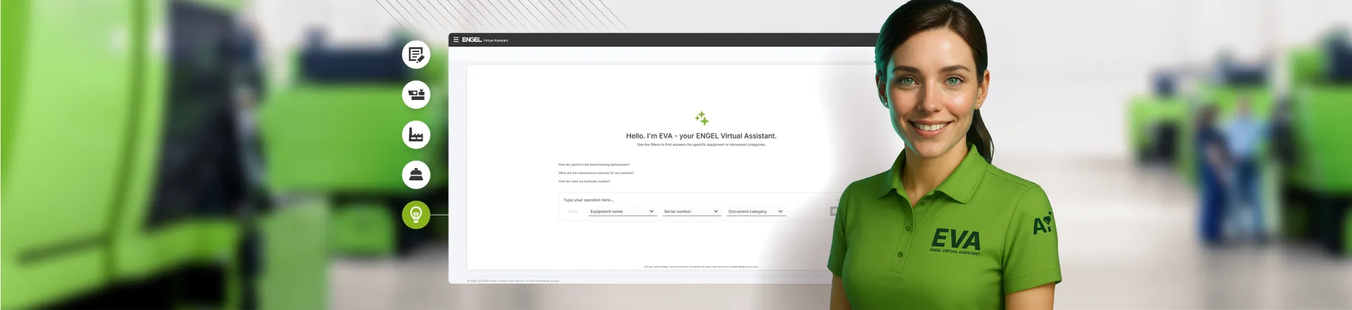 Bild zeigt KI Assistenz Tool ENGEL Virtual Assistant für die Beantwortung von Fragen rund um die Uhr