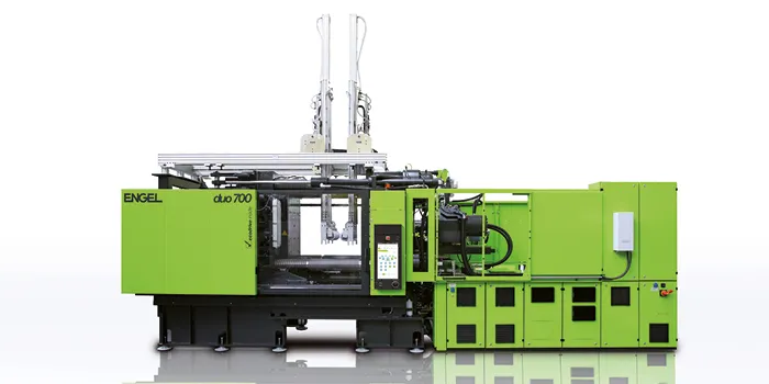 Picture shows injection moulding machine for processing elastomers