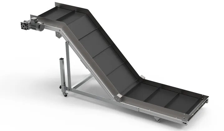 Image shows Z conveyor belt from ENGEL